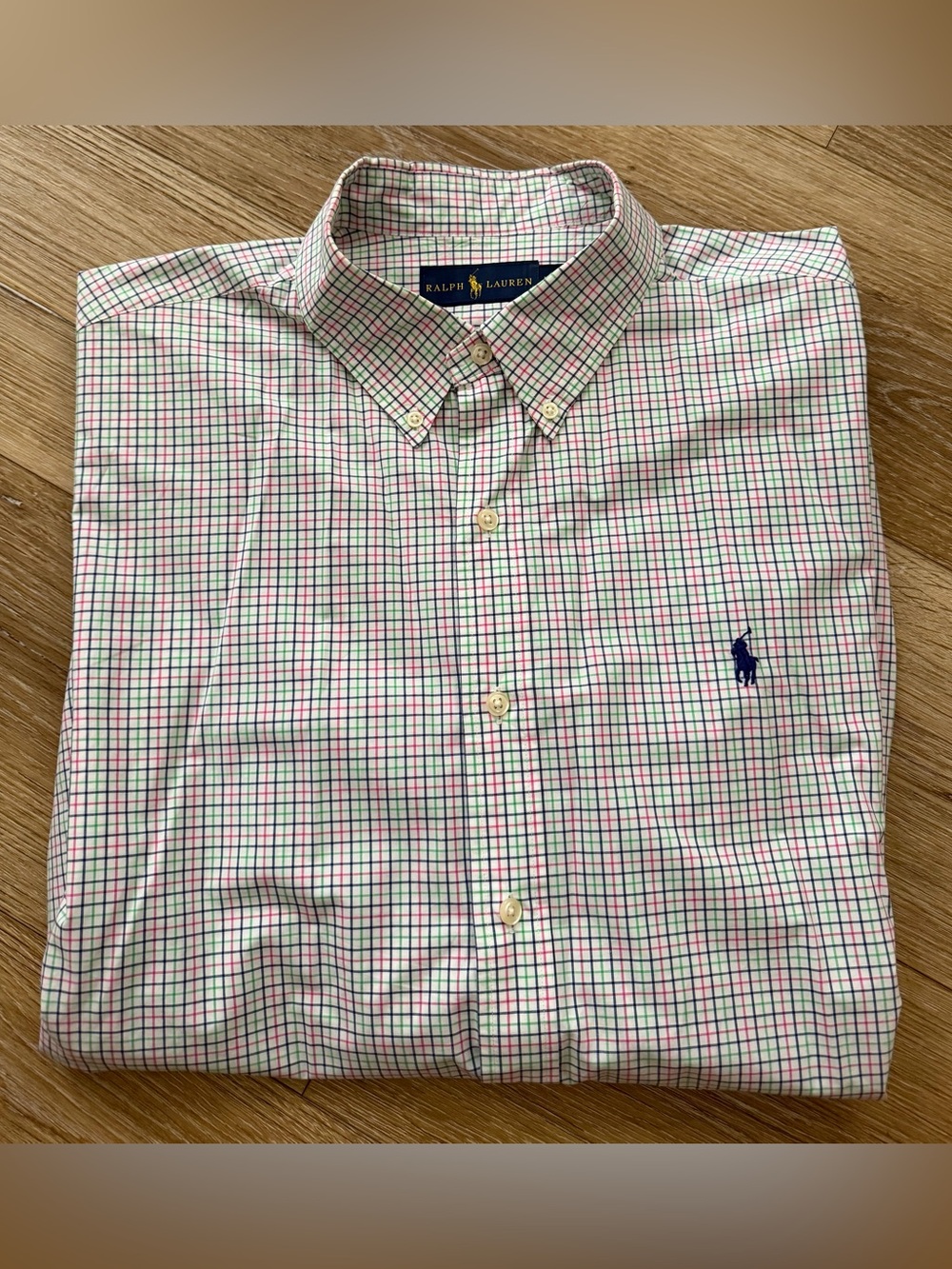 Ralph Lauren Classic Button-Down Check Shirt in White, Pink, Green & Navy